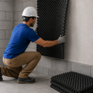 ESPUMA ACUSTICA DE POLIURETANO PERFILADA17RF DE 2" X 1.20 M X 1.90 M